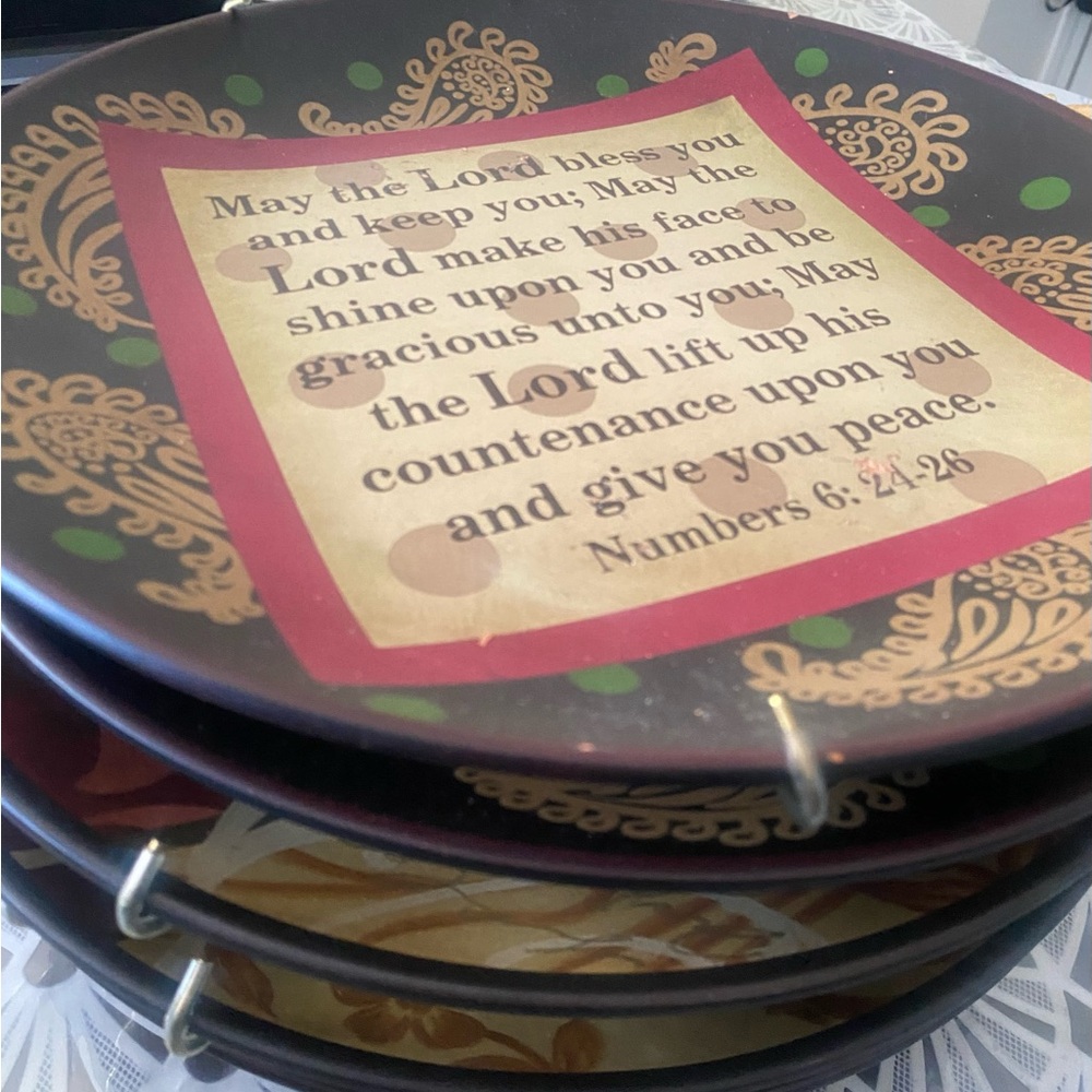 Decorative Religious Plates with Inspirational Quote